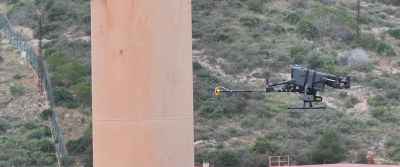 Medición de espesores por ultrasonidos con dron