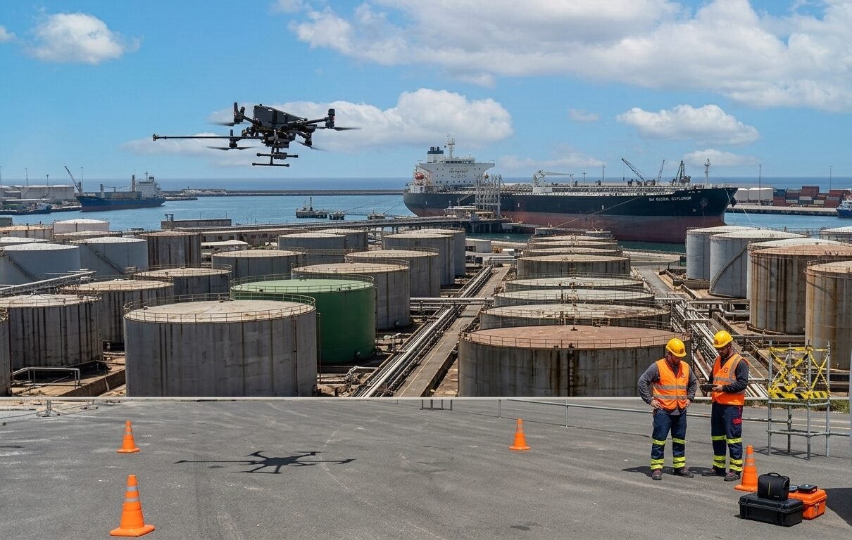 Dron FlyBross realizando medición UT