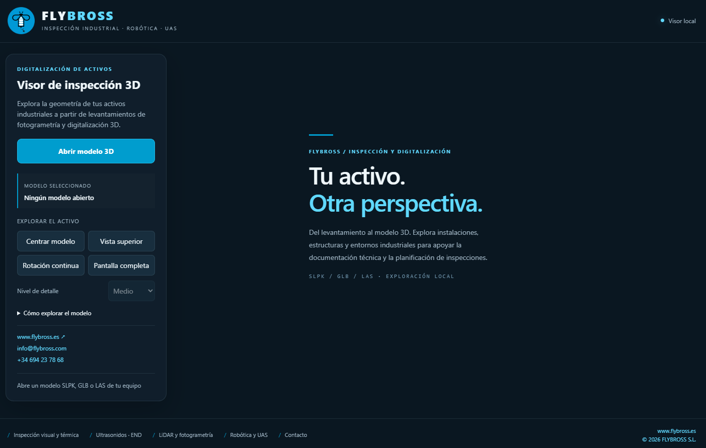 Interfaz de VIZION 3D